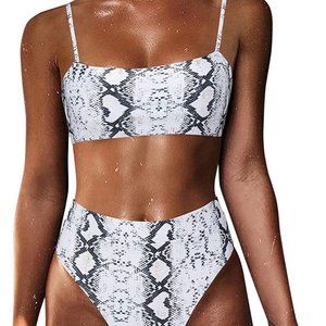 Bikini set swimsuit snake print NWT